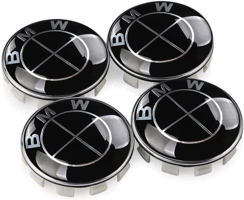 Wheel Hub Caps Full Black for BMW