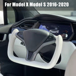 TESLA YOKE  White Steering Wheel with Leather  for S X Y 3 Models