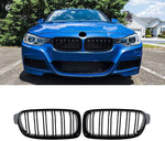 BMW F30 Front Grill Double Line Black Glossy